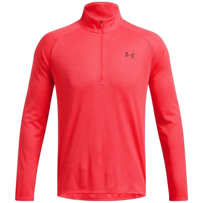Under Armour Heren Tech Textured Half Zip Top (Racing Rood)