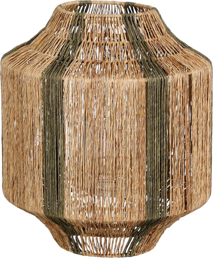 Mica Decorations Liliano Lantaarn - H36 x Ø30 cm - Jute - Donkergroen