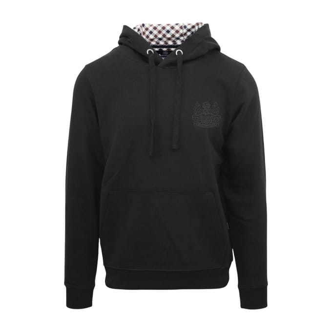 Aquascutum Herenlogo Hoodie (Zwart)
