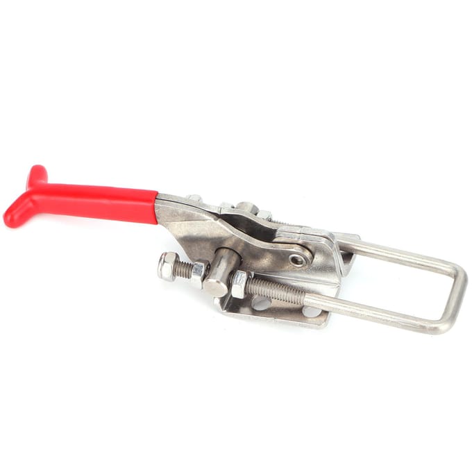 Gespsluiting met grendel, hardwarebevestiging, verstelbare roestvrijstalen klem, levering 431SS gray