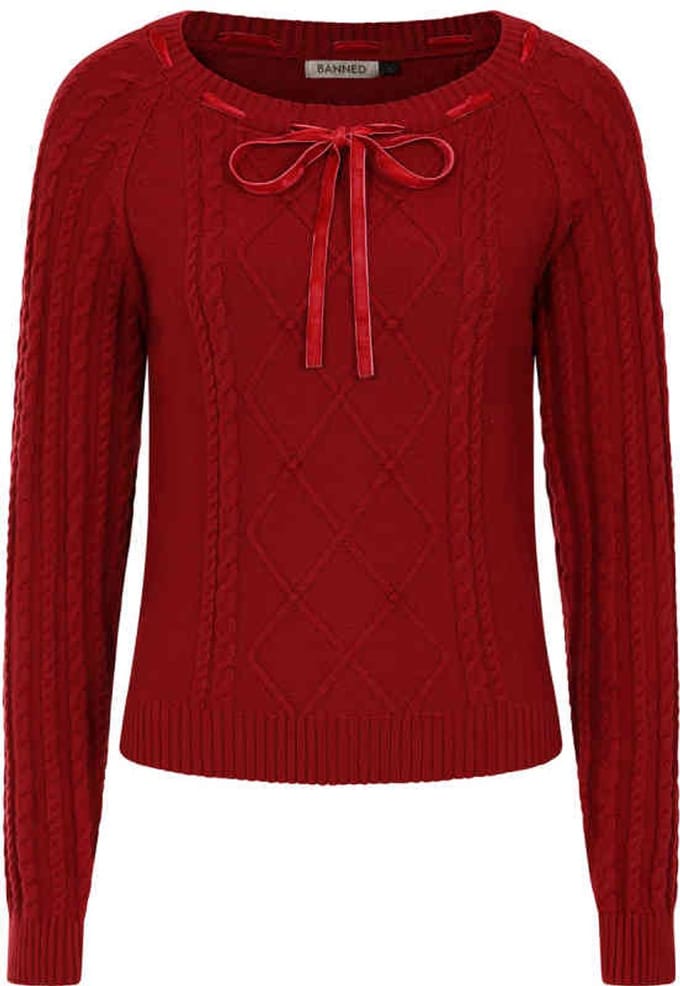 Banned - Mona Gebreide trui - S - Rood