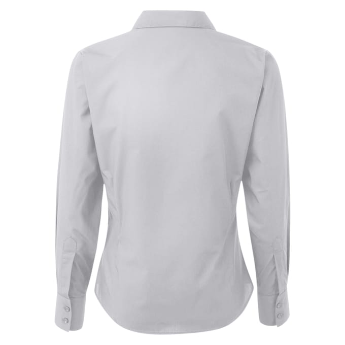 Premier Dames/Dames Popeline Blouse met Lange Mouwen (Zilver)