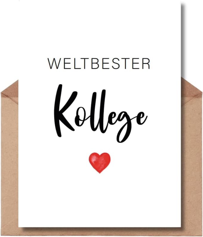 Wenskaart met envelop voor Beste Collega, Verjaardag, Dank of Afscheid