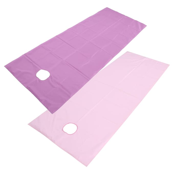 Waterdicht Schoonheidssalon Laken SPA Massagetafel Bedovertrek (75 x 200cm Type met open gaten) Purple + Pink white