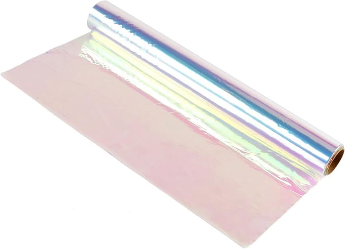 Iriserende cellofaanrol voor geschenkverpakking, 40 cm x 50 m, ideaal voor manden en decoraties