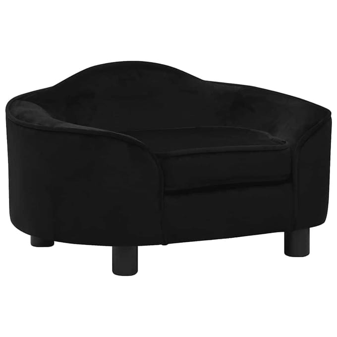 vidaXL - Hondenbank - 67x47x36 - cm - pluche - zwart