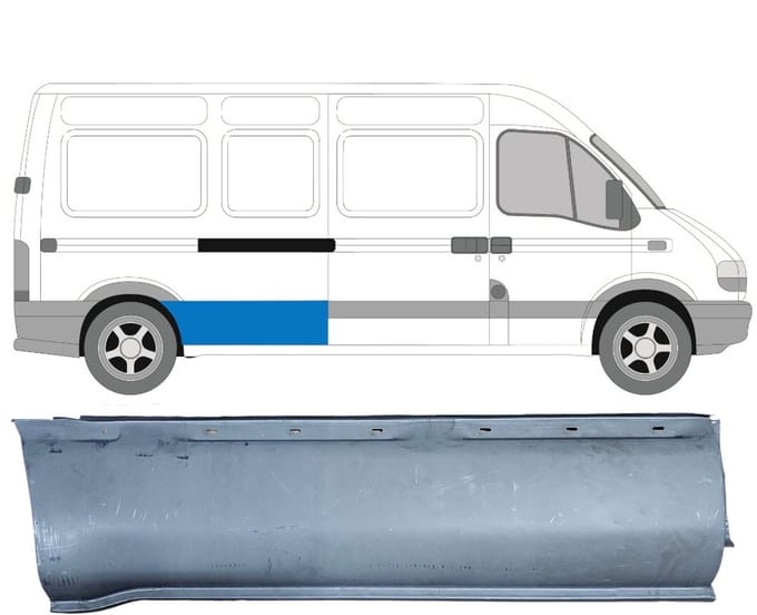 Plaatwerkdeel zijpaneel voor Opel Movano 1998-2010 / Rechts