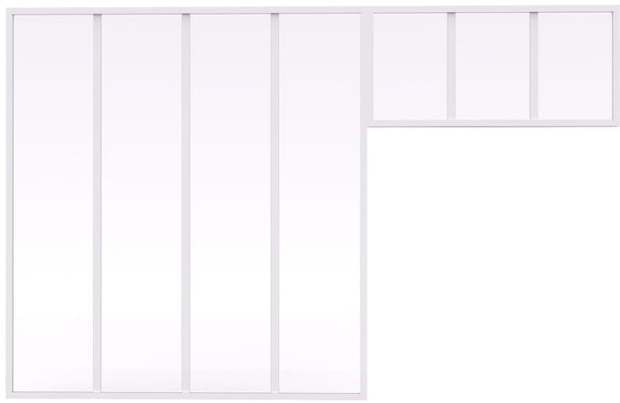 Vente-unique F-vormig eindprofiel voor bovenraam - H130 cm - Wit - TEMPA