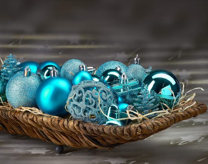 Brubaker Set kerstballen met boompiek, 101-delig, kerstboomversiering