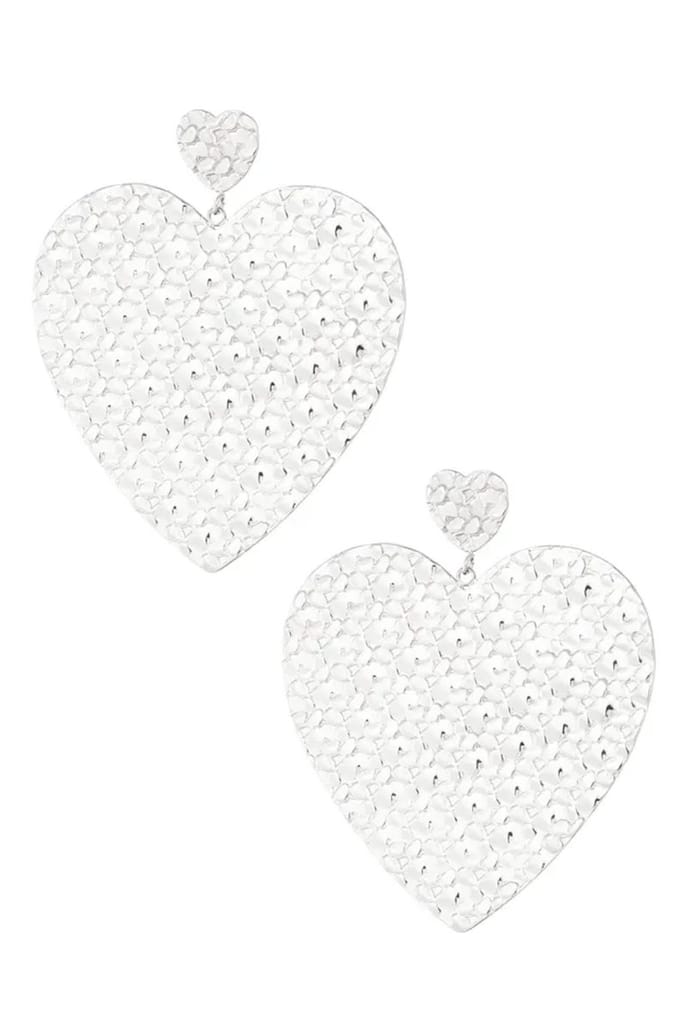 Yehwang Oorbellen - Stainless Steel - Dubbel Hart - Zilverkleurig