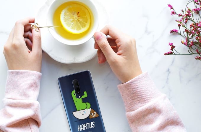 Back Cover voor OnePlus 7 Pro Telefoonhoesje met Naam Cactus Poo