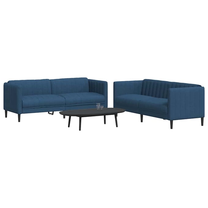 vidaXL - 2-delige - Loungeset - stof - blauw