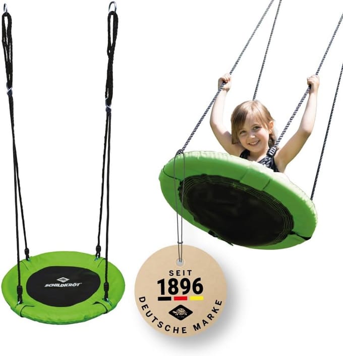 Grote Nestschommel 60 CM - Verstelbaar Touw en Duurzaam Vlechtwerk