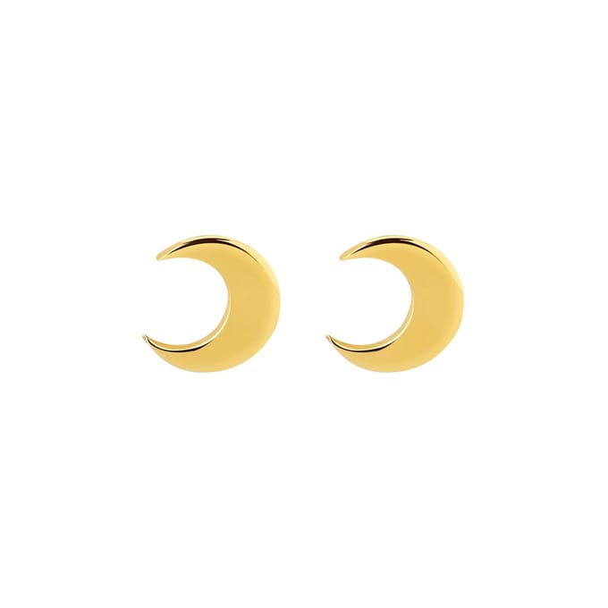 Goud Plated Maan Oorknopjes