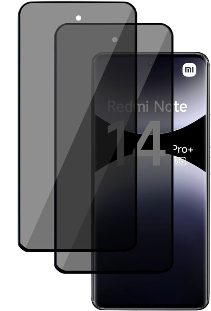 2x TechNow Privé Screenprotector geschikt voor Xiaomi Redmi Note 14 Pro / Pro+ - Privacy Beschermglas - Privacy Proteqt+