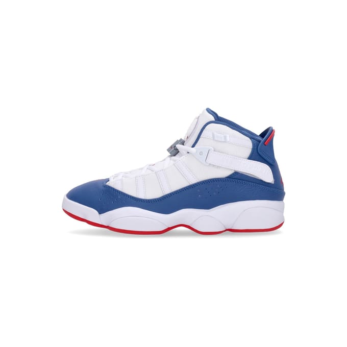 Jordan 6 Rings hoge herenschoen wit/true blue/universiteitsrood