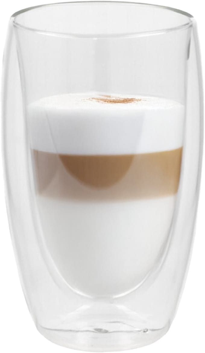 Gerimport Thee glazen Luz - 1x - dubbelwandig - glas - 450 ml - D9 x H15 cm