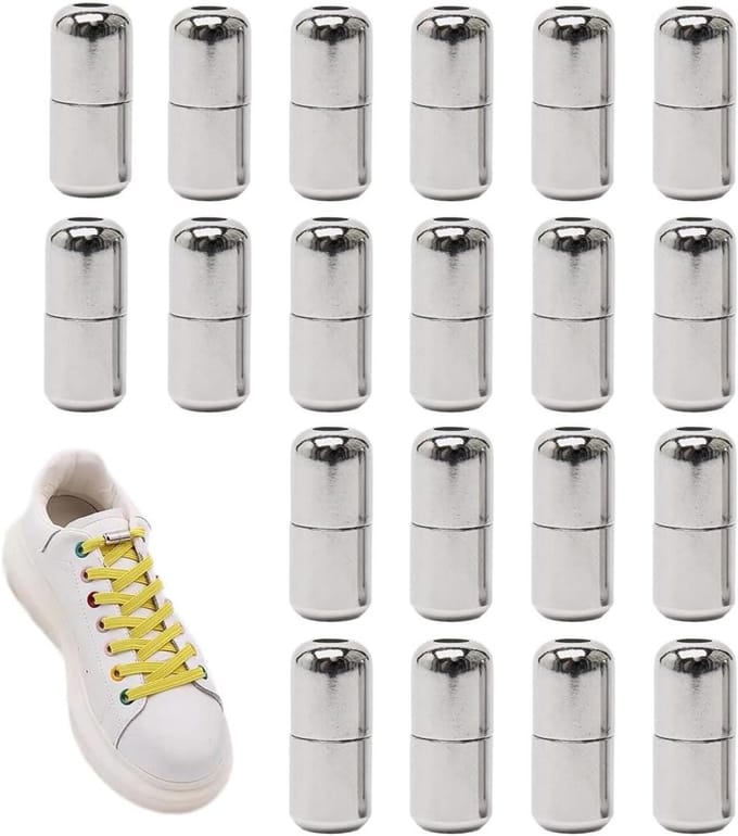 Veters 20 stuks - zilver - snelsluiting - elastisch zonder strikken - ShopVlot