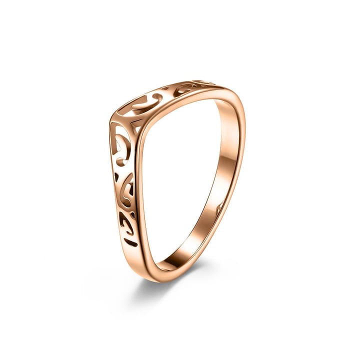 Keltische Titanium Stalen Ring met Hartvormig Ontwerp 11# beige