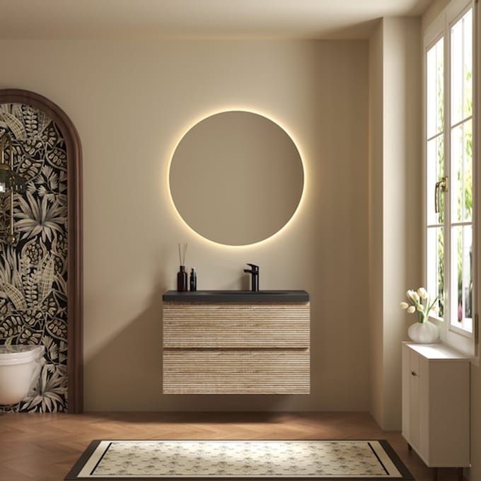LINEA UNO - Elda 80 - Licht eiken - Badmeubel - - 301731