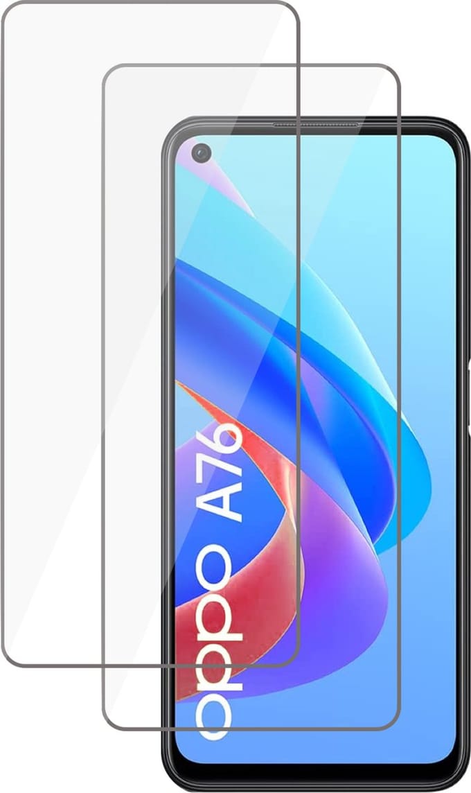 Screenprotector geschikt voor Oppo A76 - Tempered Glass Screen Protector - 2 Stuks