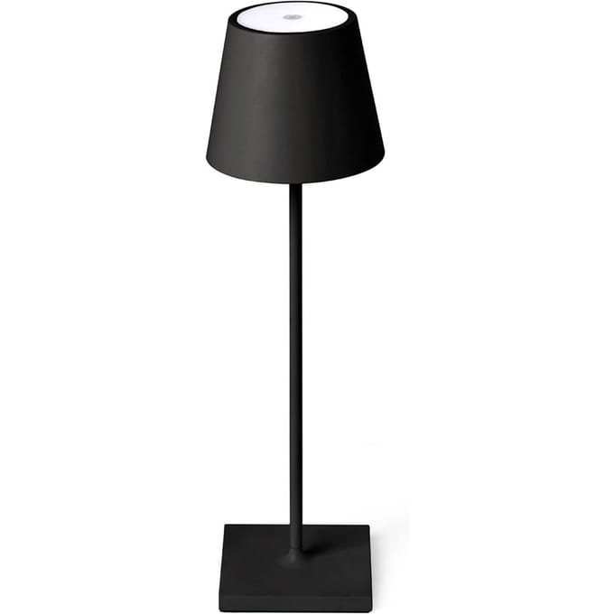 FARO BARCELONA LED tafellamp Toc met USB-lader, IP54, zwart