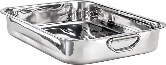 Haushalt 25012 - Lasagneschaal / Ovenschaal RVS met beugel grepen - 35 x 26 cm