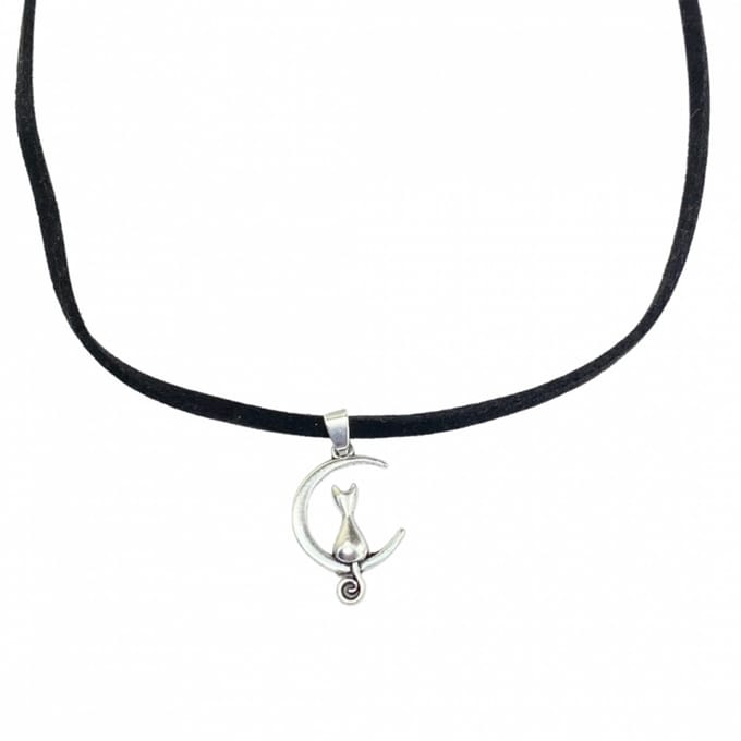 Kismo ketting poes suede 45 cm - Charme Bijoux