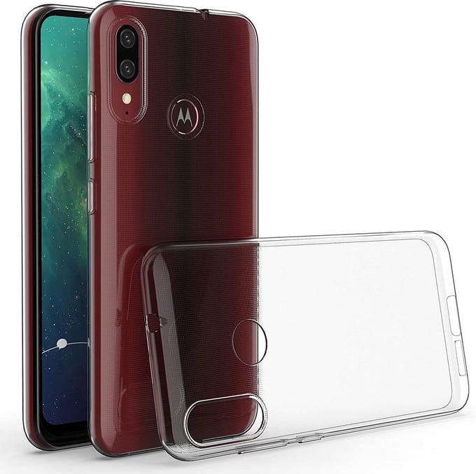 Hoesje Geschikt voor: Motorola Moto E6 Plus Soft Case Transparant + 2X Tempered Glass Screenprotector
