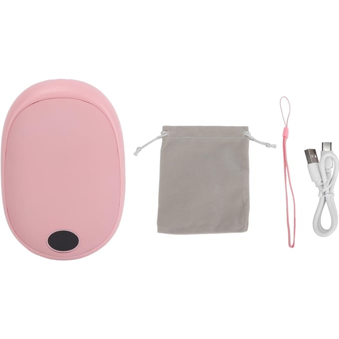 Chauffe-mains électronique à température réglable, écran LCD, portable, rechargeable, USB, mini rose
