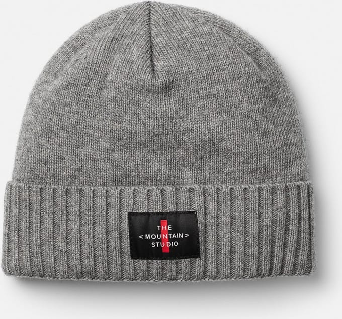 The Mountain Studio Cashmere Mix Cross Logo Muts Grijs