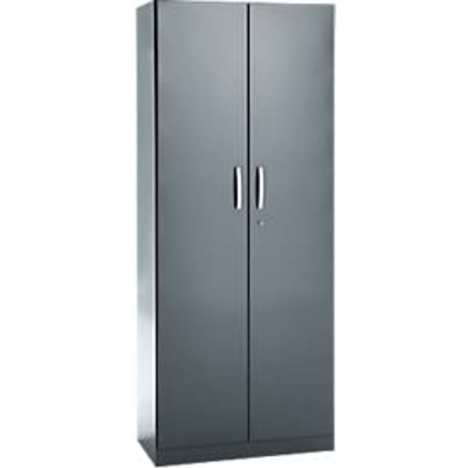 Kantoorkast, 5 OH, afsluitbaar, met opliggende deuren, B 800 mm, basaltgrijs