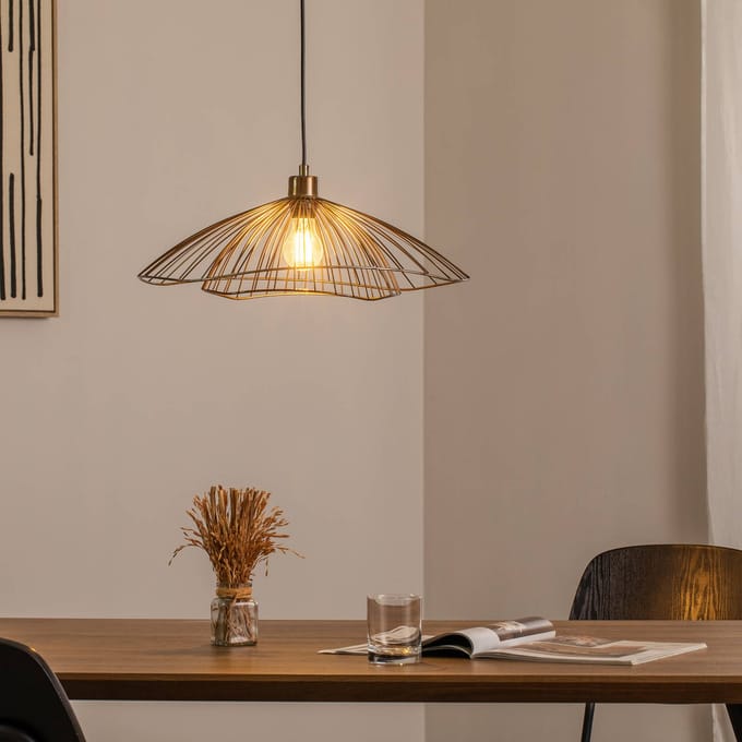 Opviq Hanglamp Tel, oud messing, Ø 50 cm, 1-lamp, metaal