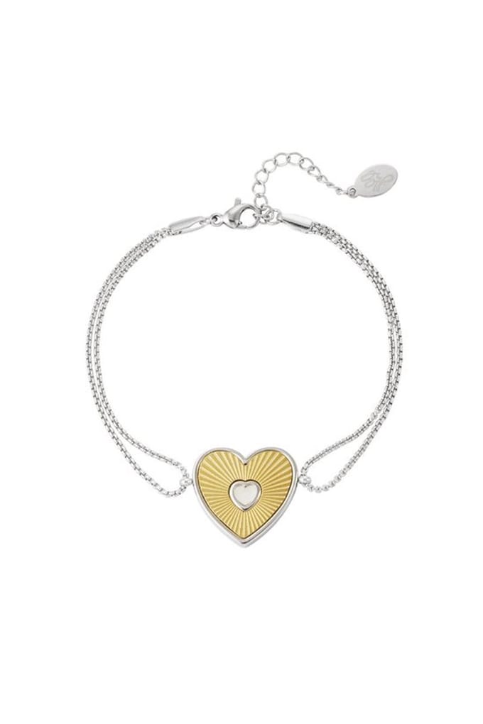 YWG - Armband lover heart - goud/Zilver kleurig