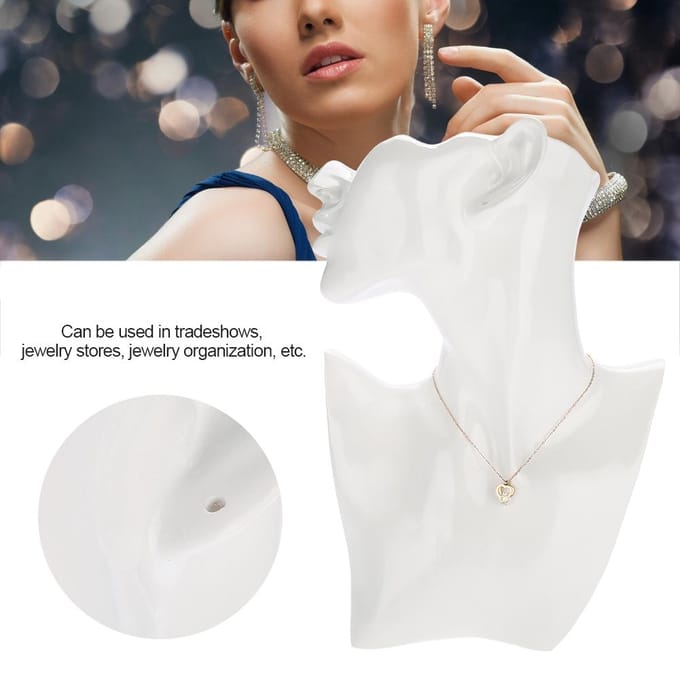 Ketting Oorbellen Houder Mannequin Hoofd Buste Standaard Model Winkel Sieraden Display Rek Wit wit
