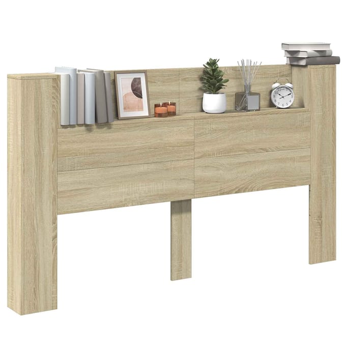 vidaXL - Hoofdeinde - Kast - met - LED - Sonoma - Eiken - Bewerkt - hout