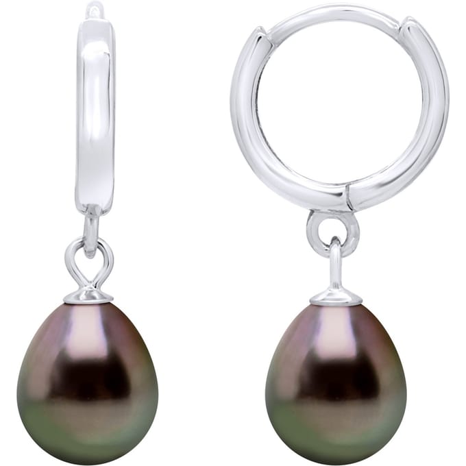 Oorbellen Creolen Echte Gecultiveerde Tahiti Parel 8-9 mm