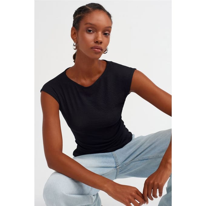 Aansluitend Boot Nek Blouse