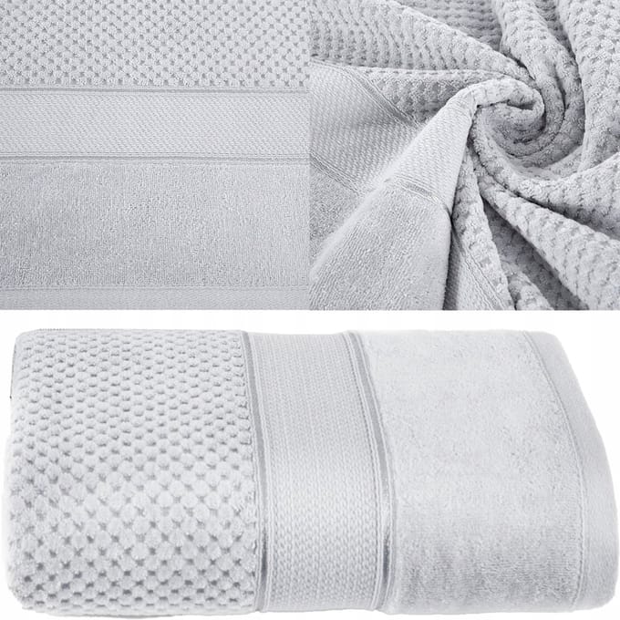 Luxe Katoenen Badhanddoek 30x50cm - Zilver - 500 g/m²