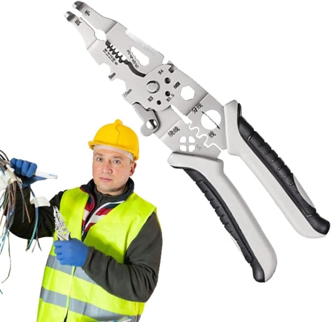 Kabelstriptang - Draadstripper - Elektrisch Werk - Multifunctioneel Ontwerp - 210 mm Lengte - Zwart