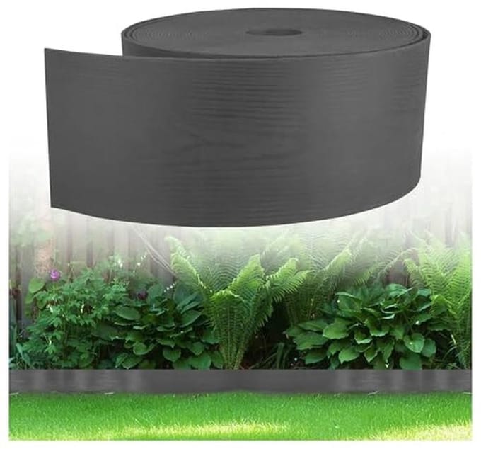 Flexibele Houtlook Gazonrand - 10m Kunststof Perkomranding - 13 cm Hoogte Antraciet