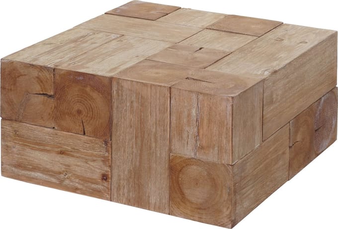 Salontafel MCW-A15c, woonkamertafel, massief rustiek dennenhout MVG-gecertificeerd 30x60x60cm