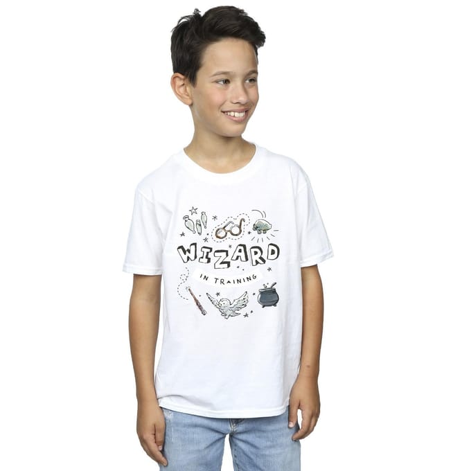 Harry Potter Jongens Tovenaar In Training T-Shirt (Wit)
