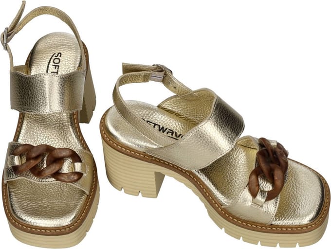 Softwaves -Dames - goud - sandalen - maat 41