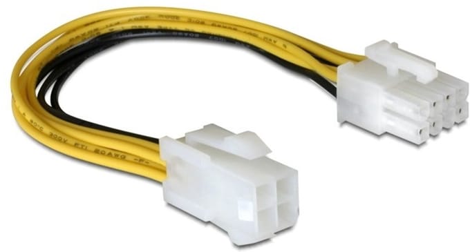 Goobay pc-stroomkabel/stroomadapter ATX12 P4, 4-pins naar 8-pins, PCIe-bus (8-pins) naar P4-stekker, 20 cm