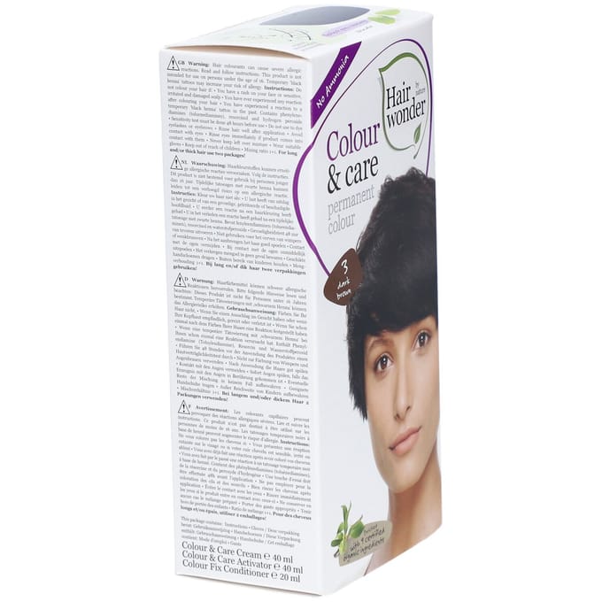 Hairwonder Haarkleuring Color & Care Donkerbruin 3 1 Crème