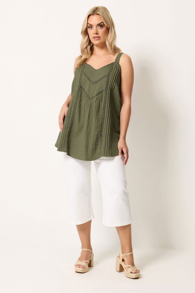 Yours Groen Gehaakt Topje Size 44