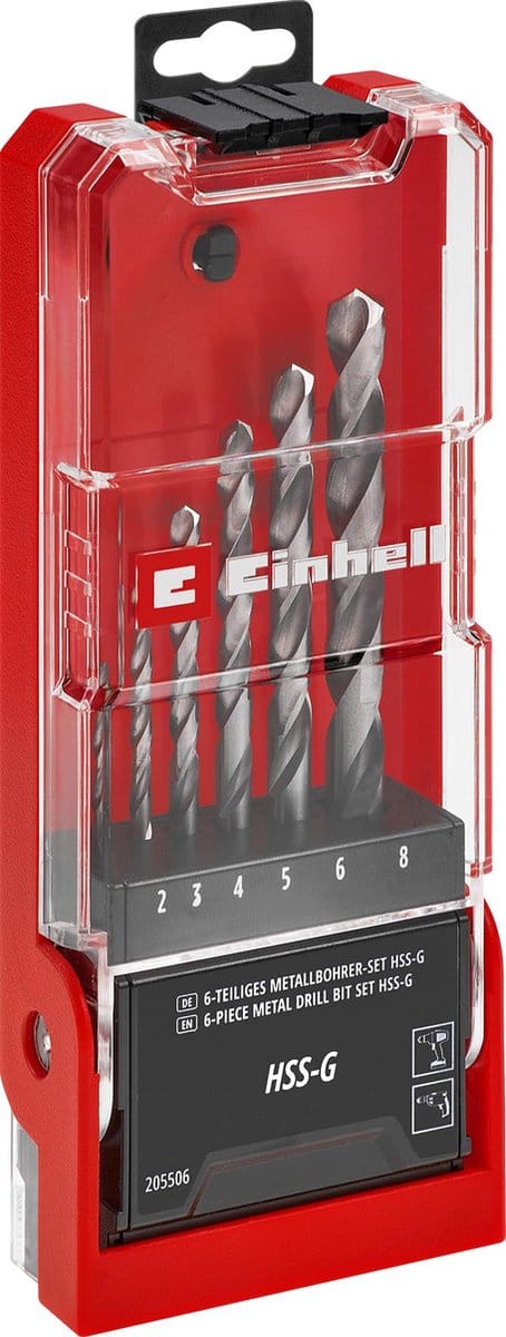 Einhell Borenset - 6-delig - HSS-G Silver - Drill-Case
