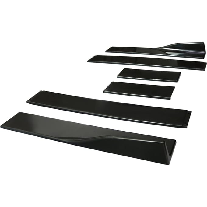Auto Zijskirts Verlengstukken Rocker 2M Universele Splitters Diffuser Lippen Zijskirt Koolstofvezel Stijl Black black