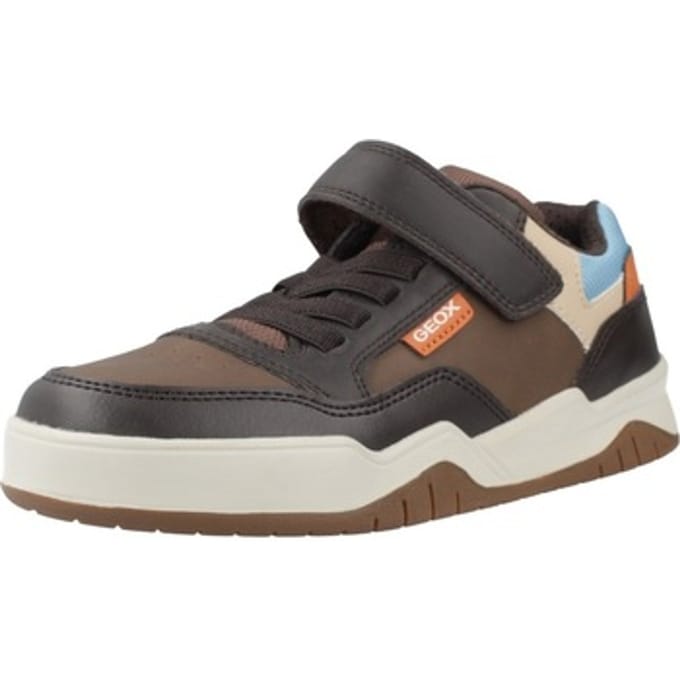 GEOX PERTH JONGENS Sneakers - BRUIN/LICHTBLAUW - Maat 37